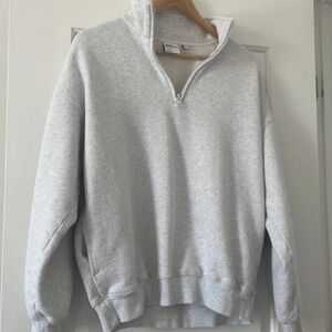 TNA heather cloud white zip up